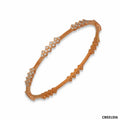 Elegant Ribbed Diamond Closed Setting Bangle | 18 KT Rose Gold