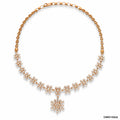 Radiant Floral Diamond Closed Setting Necklace | 18 KT Rose Gold