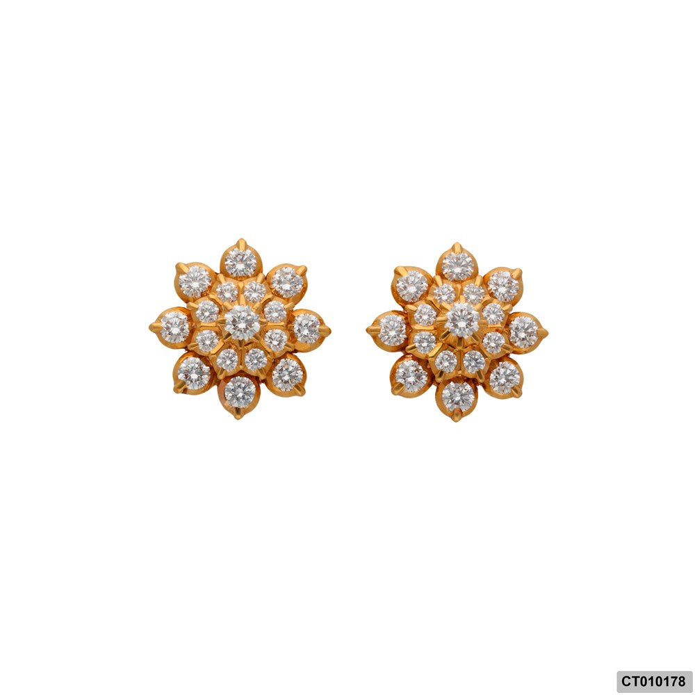 Radiant Floral Cluster Closed Setting Tops | 18 KT YellowGold