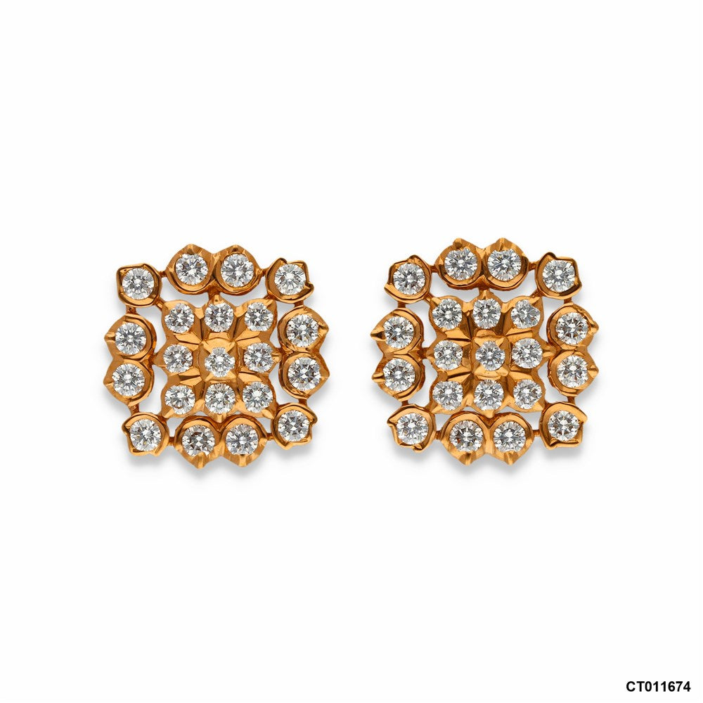 Ornate Geometric Floral Closed Setting Tops | 18 KT Rose Gold