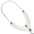 Imperial Emerald Cascade Diamond Haram | 18 KT White Gold