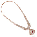 Elegant Ruby & Diamond Open Setting Haram | 18 KT Rose Gold