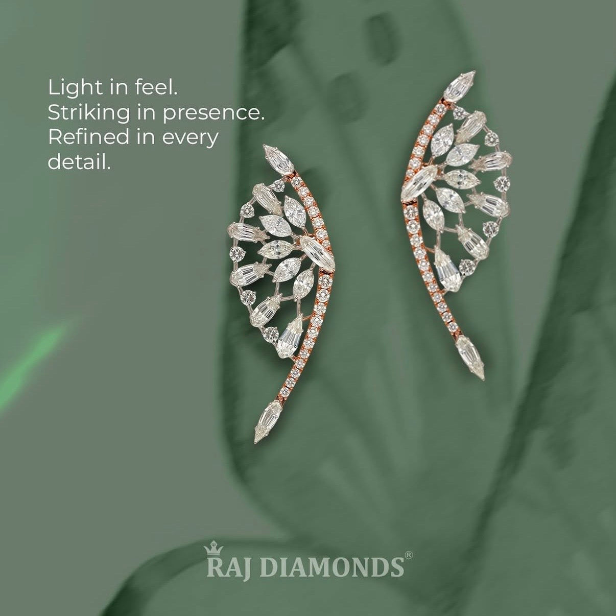 Dandelion Step Cut Diamond Ear Climber