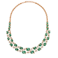 Emerald Symphony Open-Setting Necklace | 18 KT Rose Gold