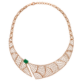 Emerald Accent Diamond Collar Necklace | 18 KT Rose Gold