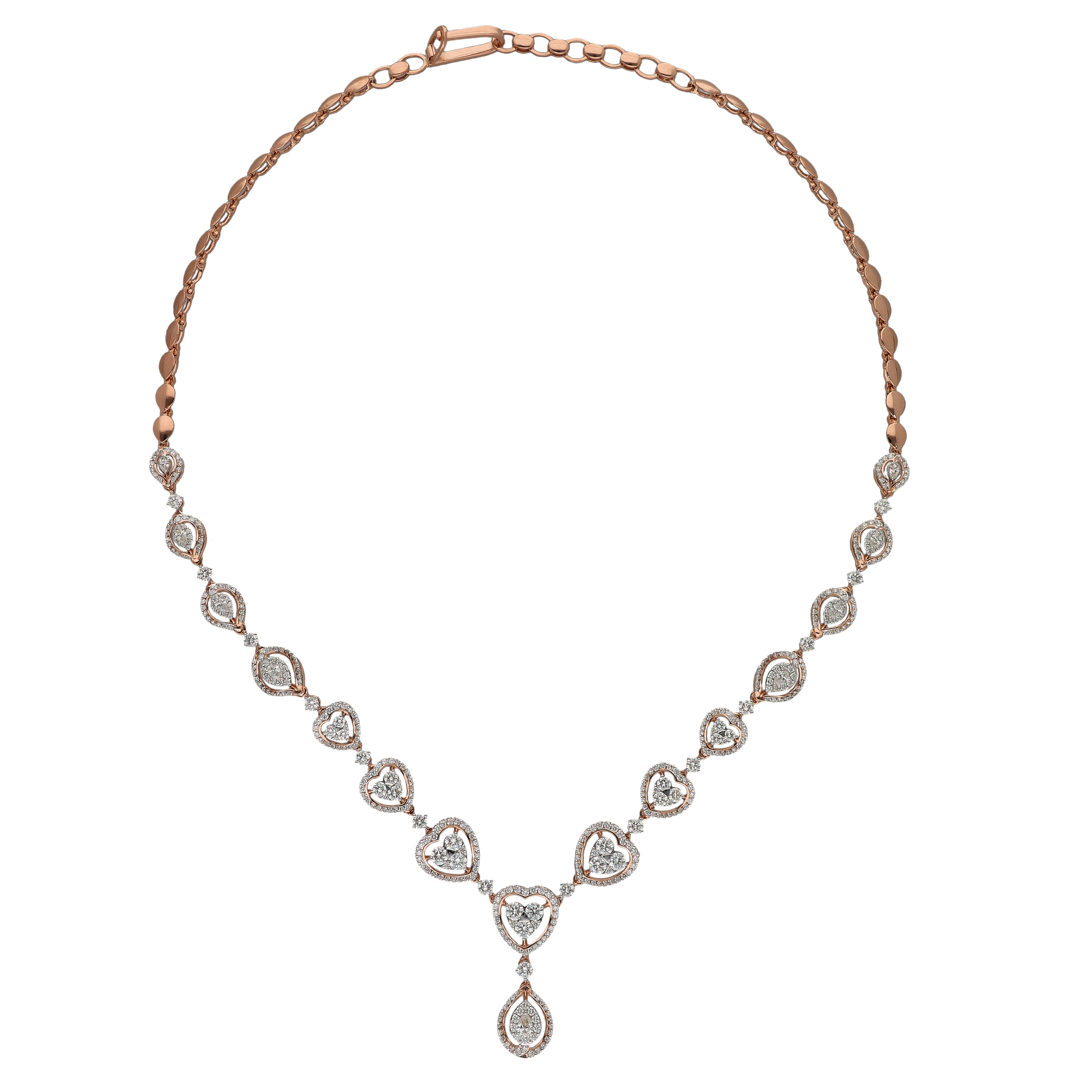 Heart Diamond Necklace | 18 KT Rose Gold