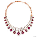Royal Ruby Floral Diamond Necklace | 18 KT Rose Gold