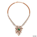 Emerald Blossom Diamond Pendant Necklace | 18 KT Rose Gold
