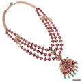 18K Rose Gold Ruby, Emerald & Diamond Floral Peacock Haram