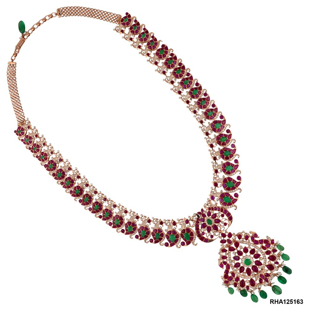 18K Rose Gold Ruby, Emerald & Diamond Mango Haram