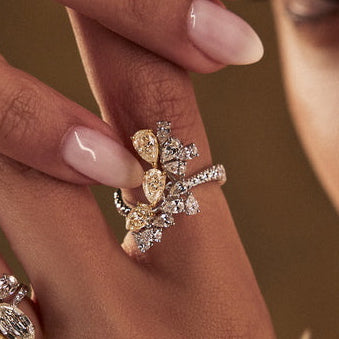 Yellow Diamond Statement Ring in 14K White Gold | SO243537R