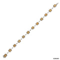 Radiant Yellow Diamond Tennis Bracelet | 14K White Gold