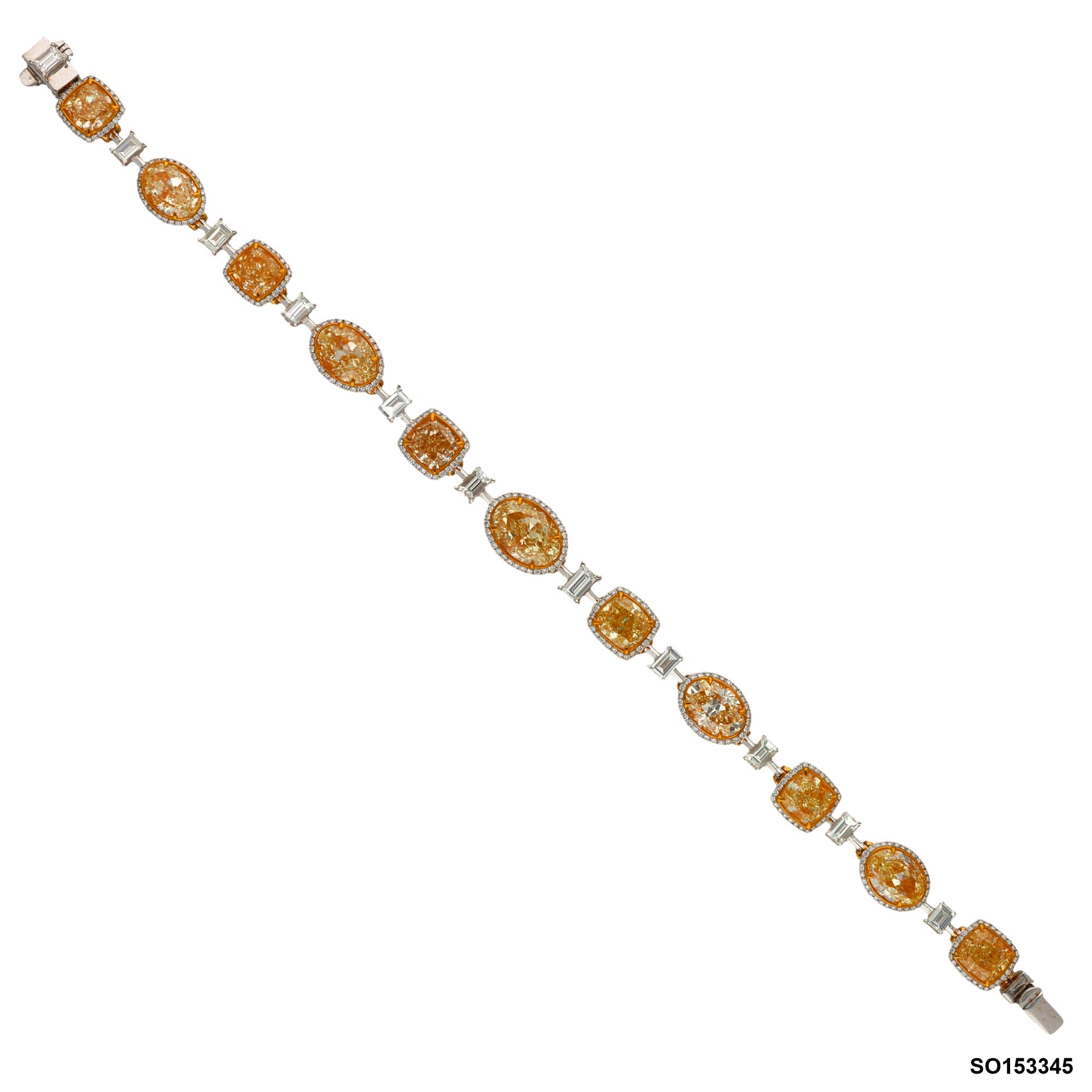 Golden Radiance Yellow Diamond Open Setting Bracelet | 14Kt White gold