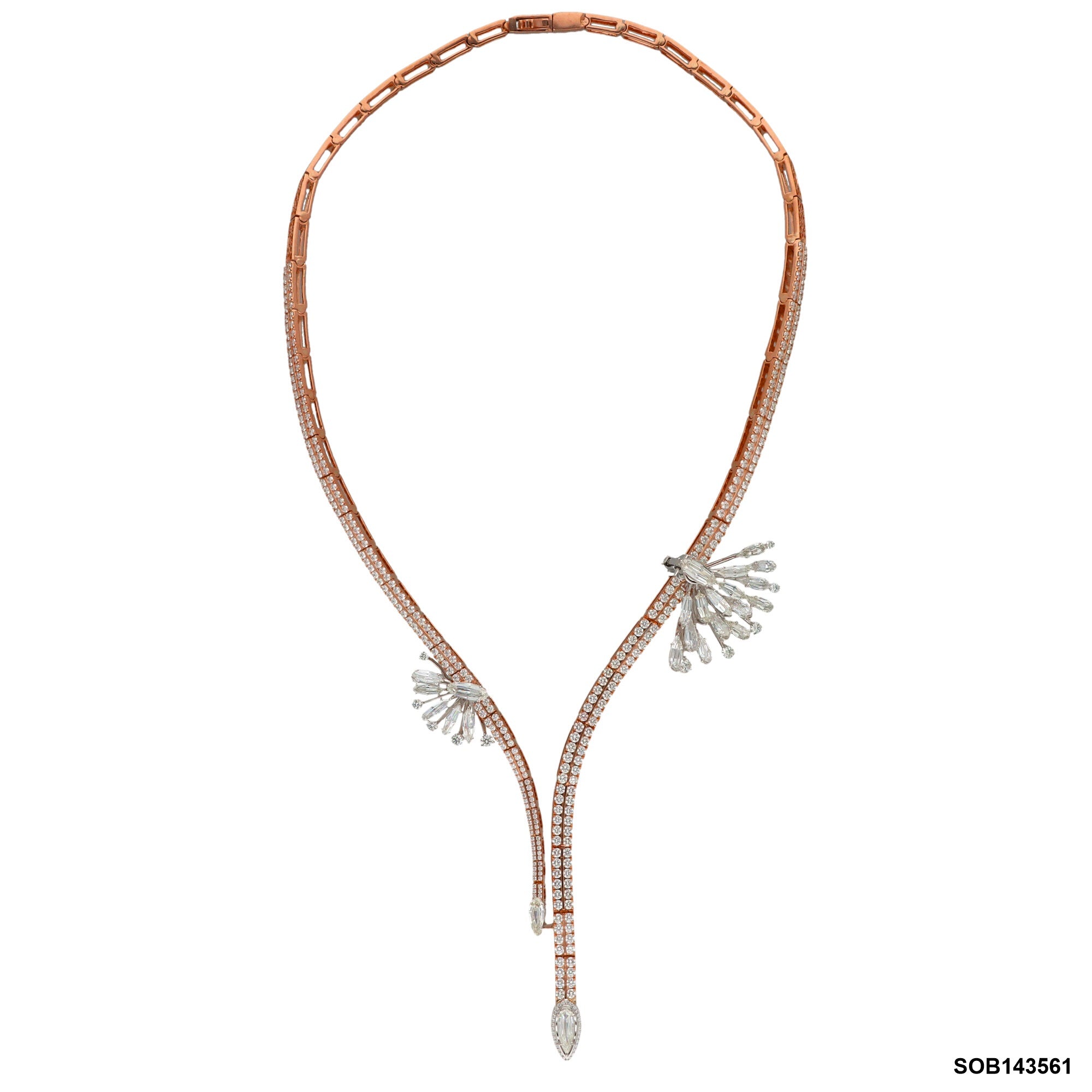Dandelion Step Cut Diamond Necklace