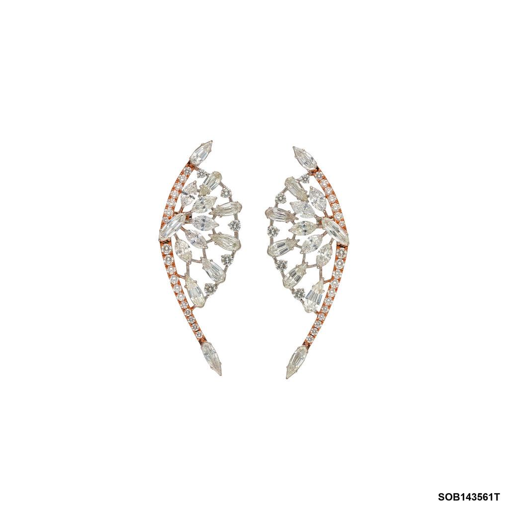 Dandelion Step Cut Diamond Ear Climber